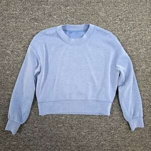 Lululemon Softstreme Perfectly Oversized Cropped Crew Utility Blue Size 2